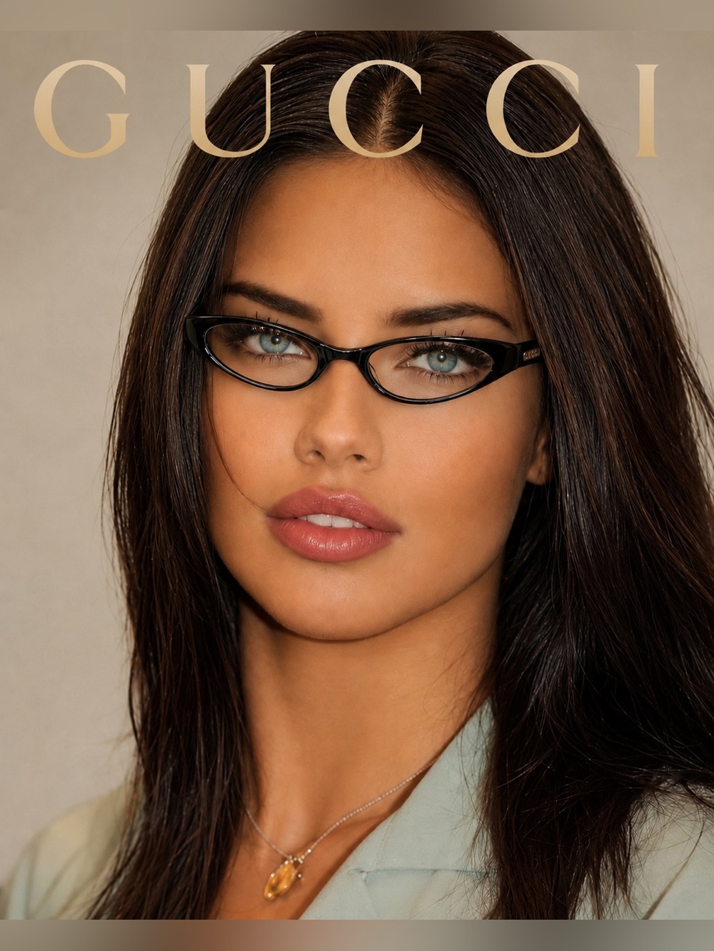#62 Gucci Narrow Cat-Eye / Oval Frames
